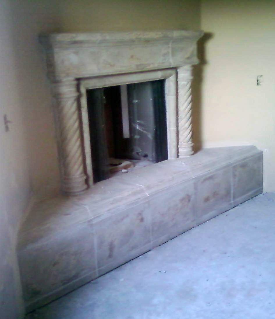 Handyman Finishes Professional Stone Fireplace